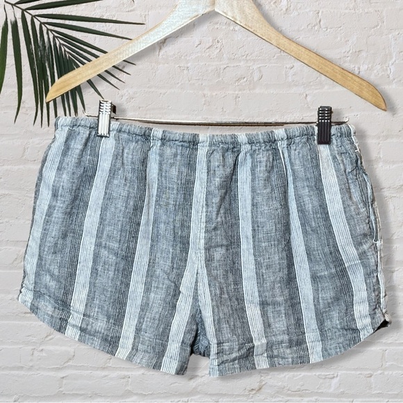 🎁 3 for $30 Mossimo Blue & White Cotton/Linen Striped Shorts Size Small - Picture 2 of 5